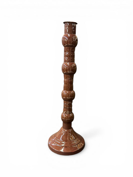 Bougeoir torsadé marron - Taille L
