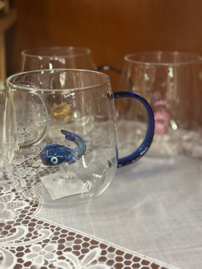 Mug animal intégré 400 ml - Baleine bleue