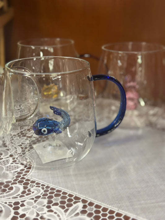 Mug animal intégré 400 ml - Baleine bleue