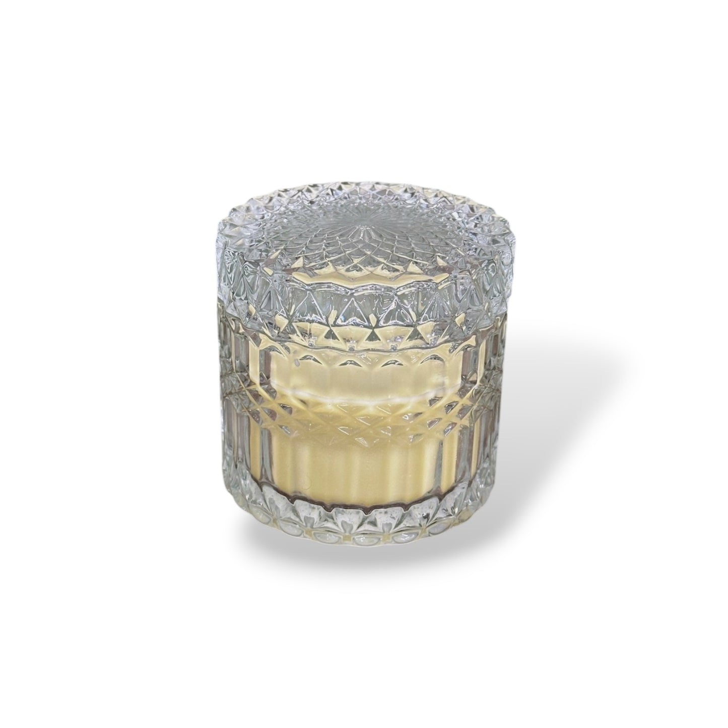 Bougie parfumée en verre avec couvercle - 160g - Jaune