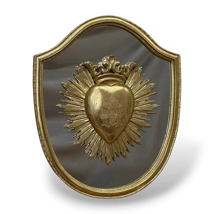 Miroir sacré coeur doré - 30 cm