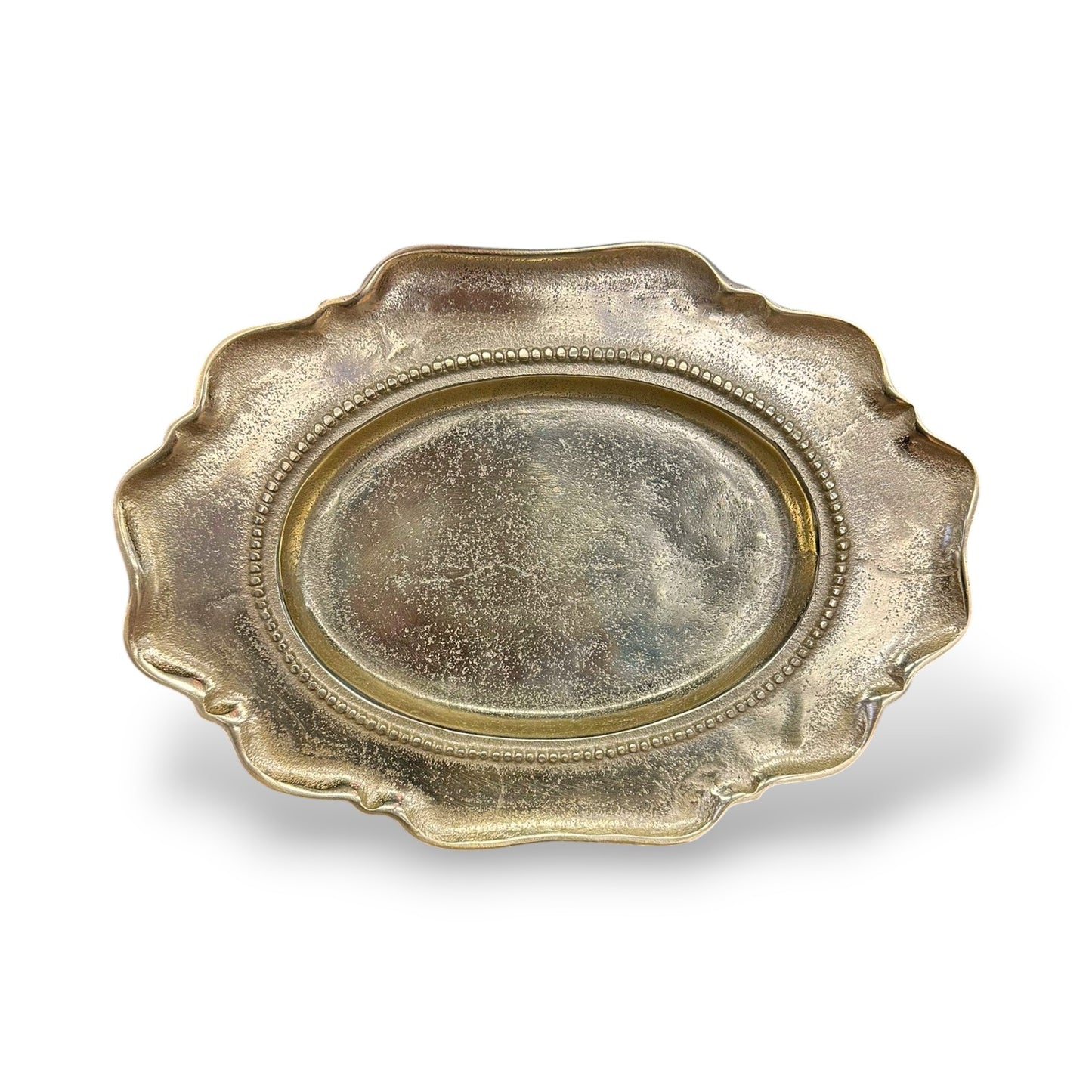 Plateau doré ovale - 31 cm