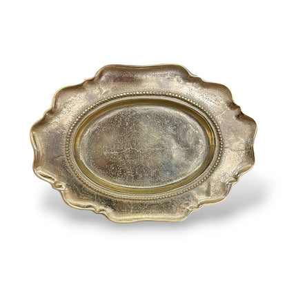 Plateau doré ovale - 31 cm