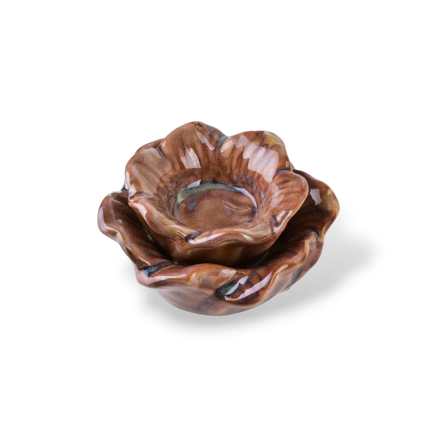 Bougeoir fleur - beige