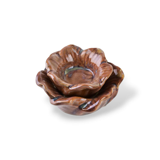 Bougeoir fleur - beige