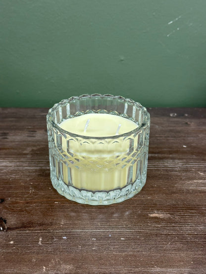 Bougie parfumée en verre avec couvercle - 160g - Jaune