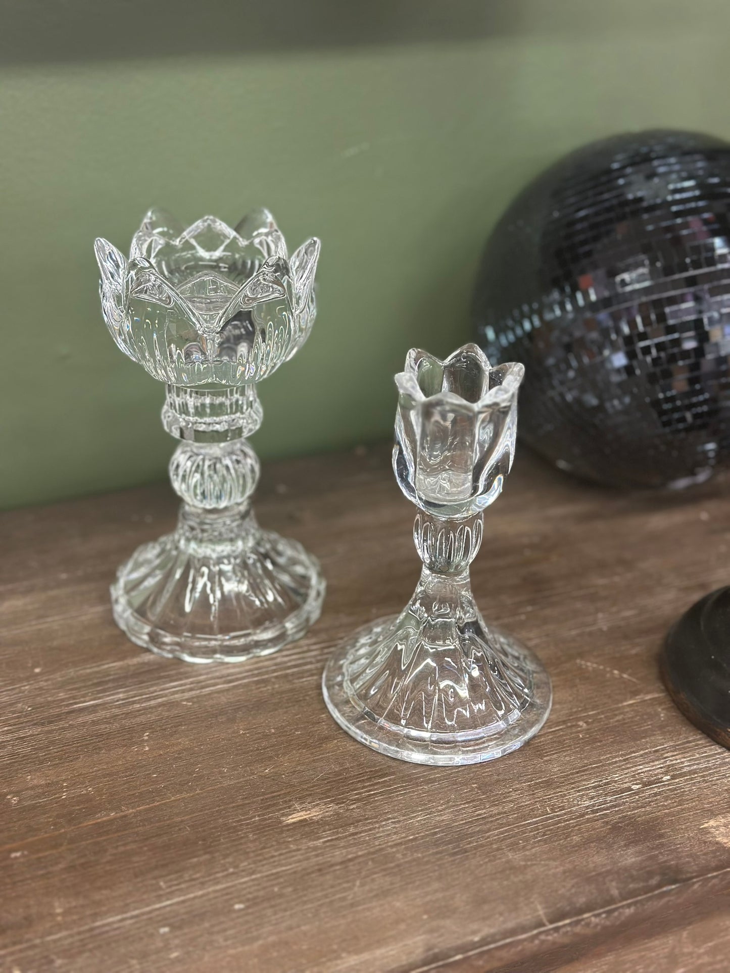 Bougeoir en verre tulipe - petit modèle
