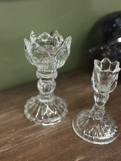 Bougeoir en verre tulipe - grand modèle