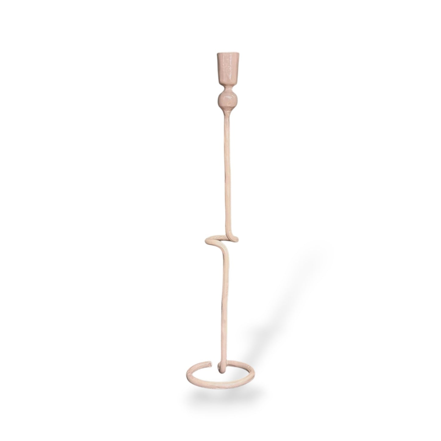 Bougeoir beige tige abstraite - 41 cm