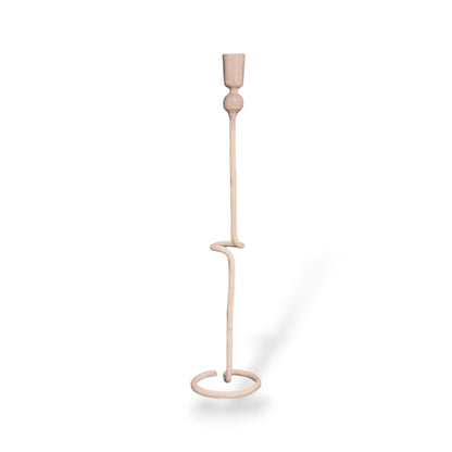 Bougeoir beige tige abstraite - 41 cm