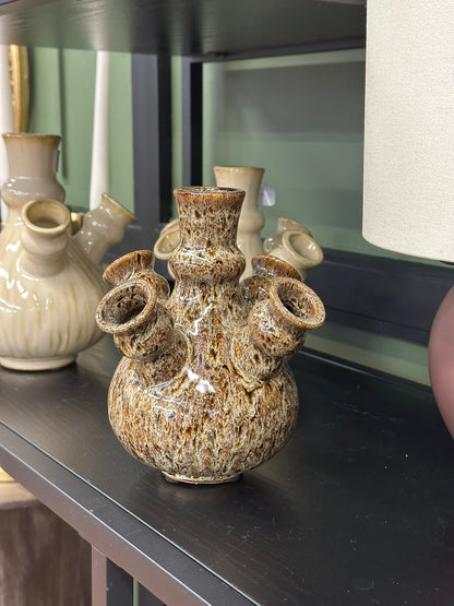 Vase tulipe marron