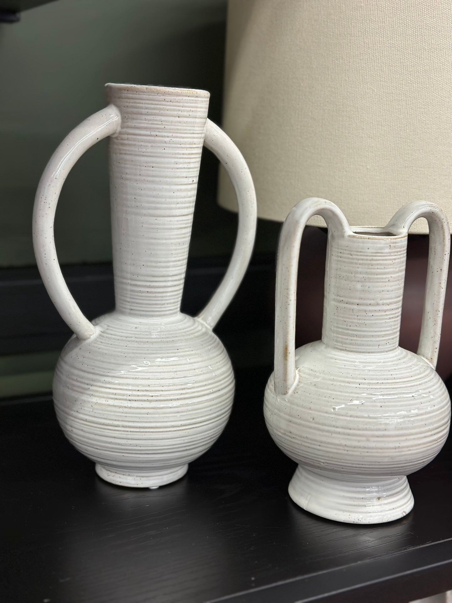 Vase blanc 2 anses - Taille M