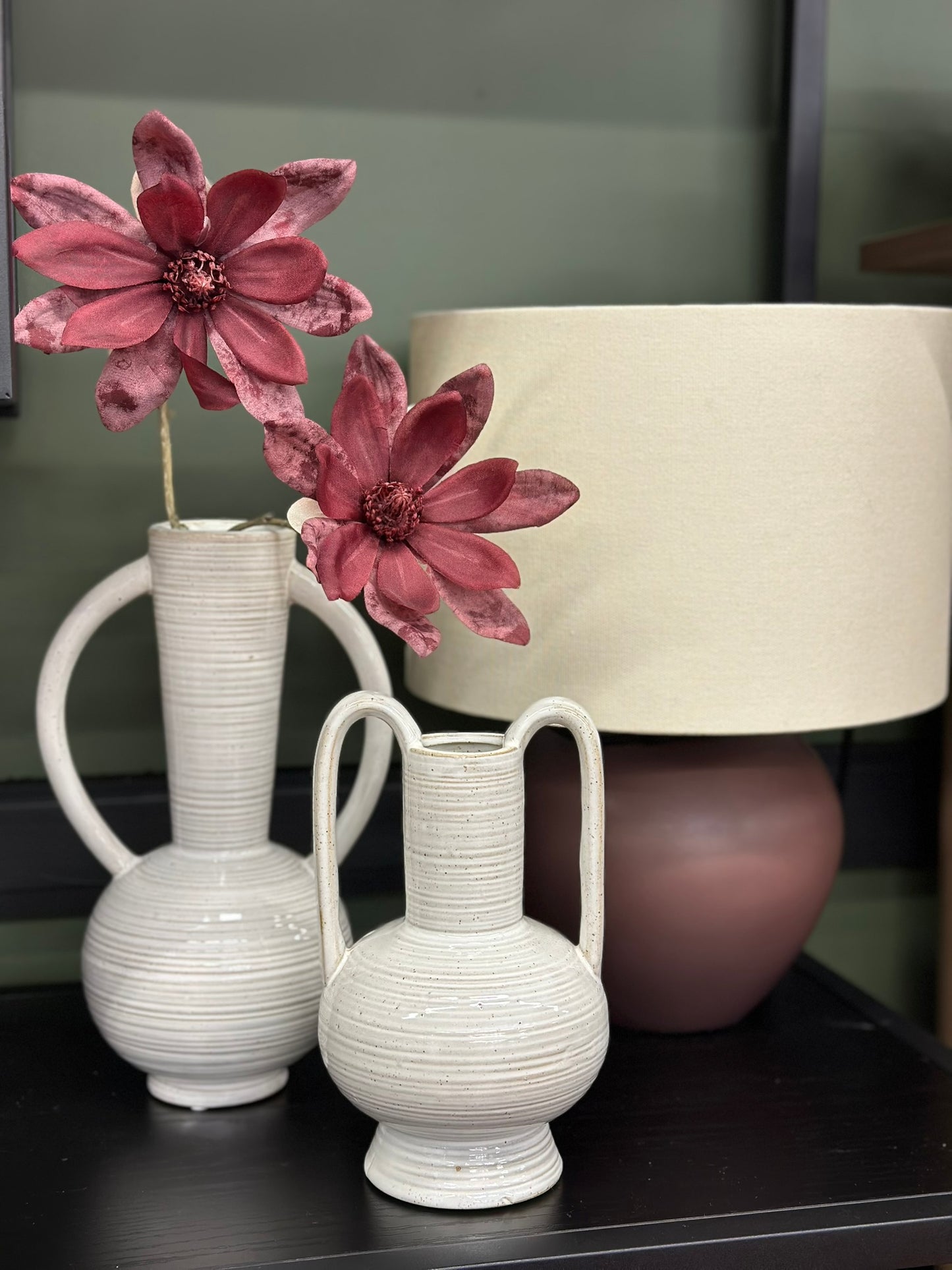 Vase blanc 2 anses - Taille M