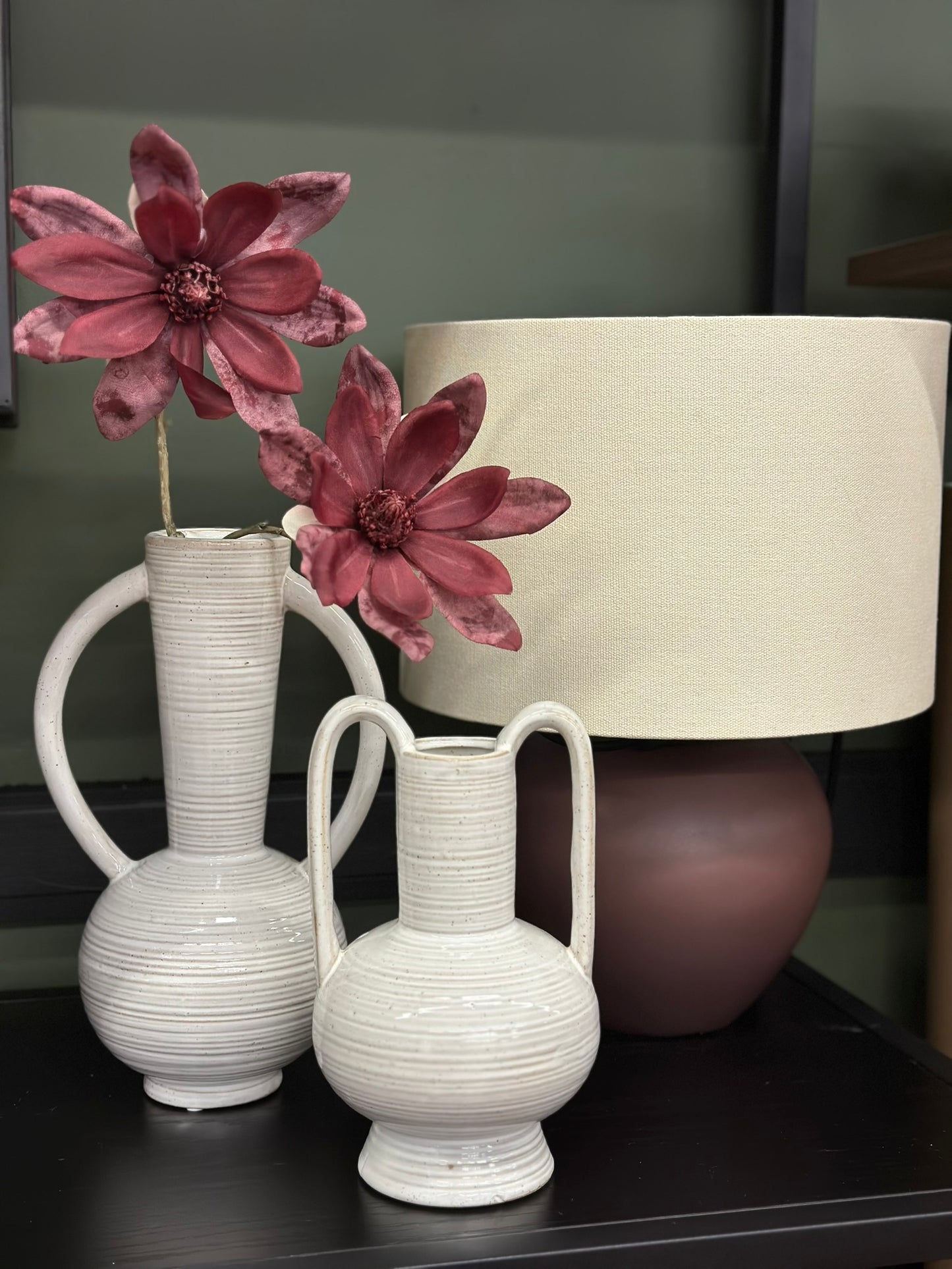 Vase blanc 2 anses - Taille S