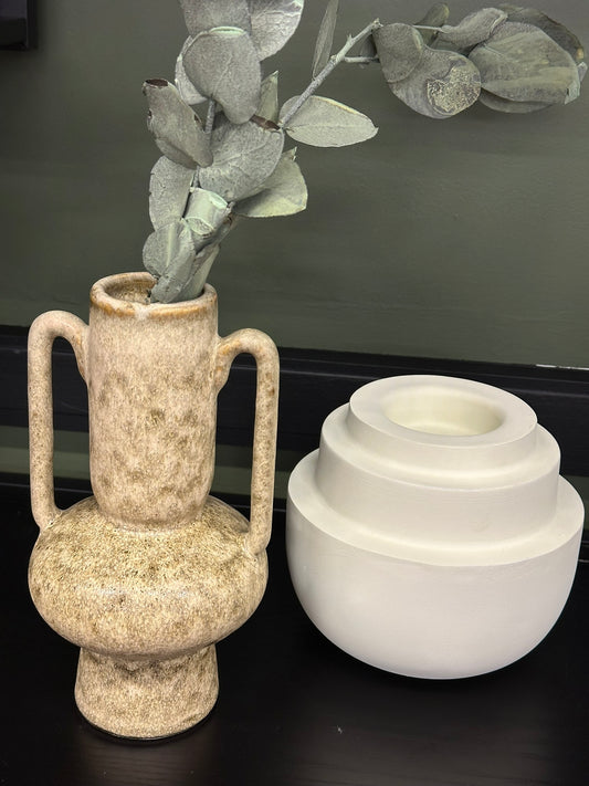 Vase vert double anses