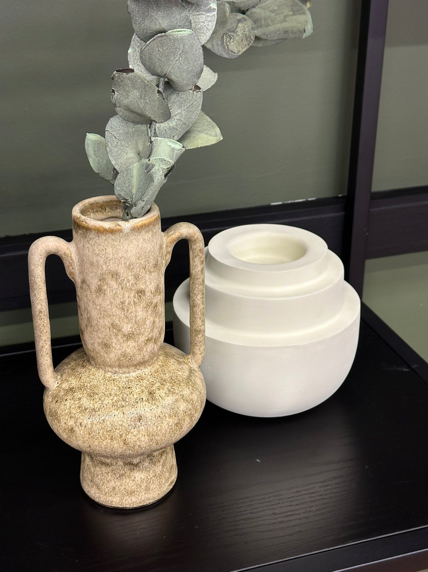 Vase vert double anses