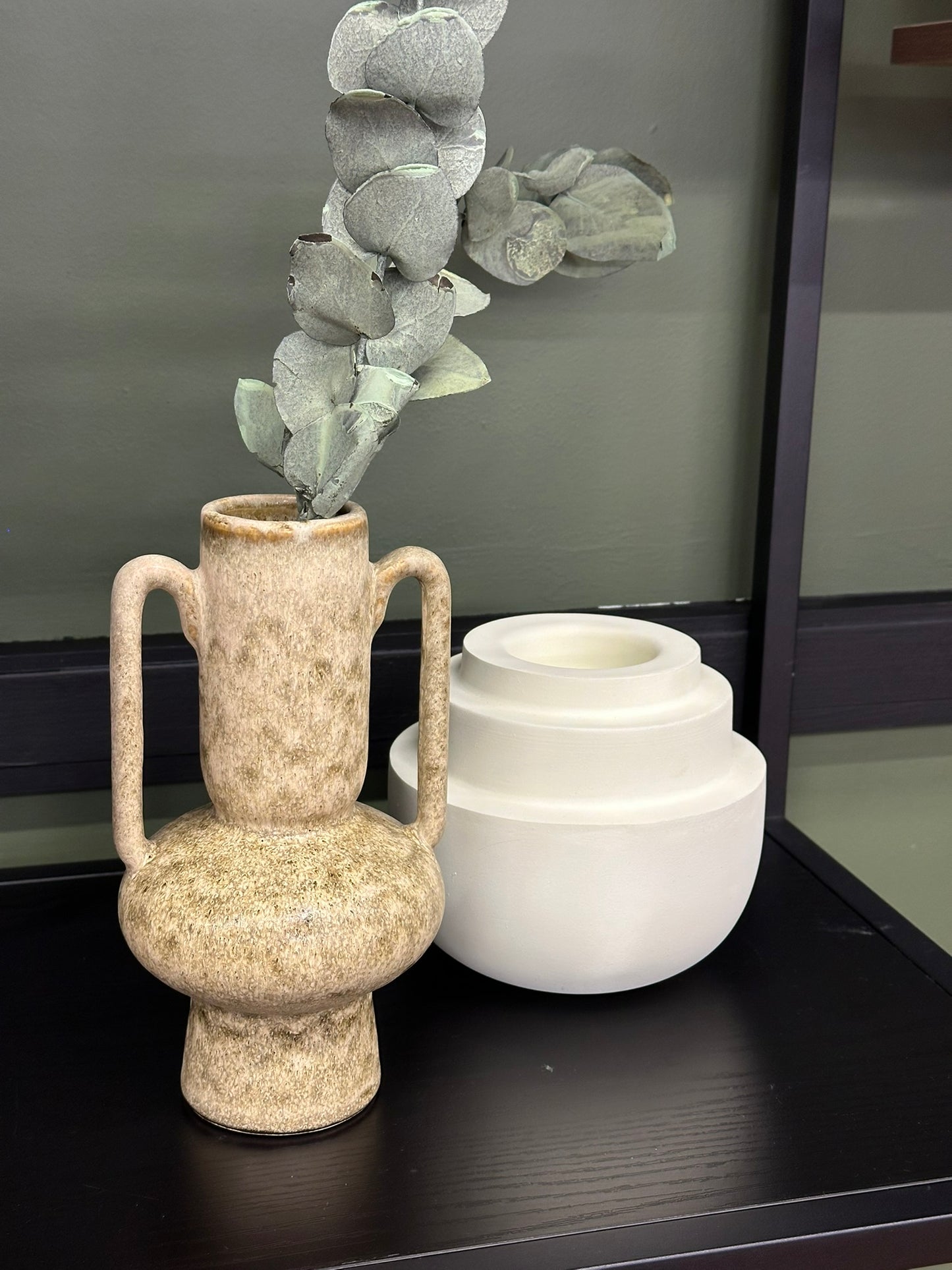 Vase vert double anses