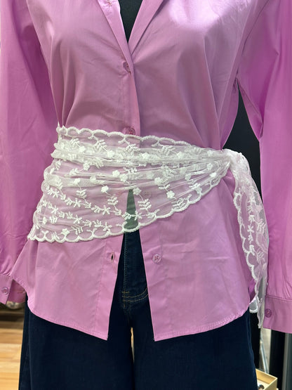 Foulard en dentelle - Blanc