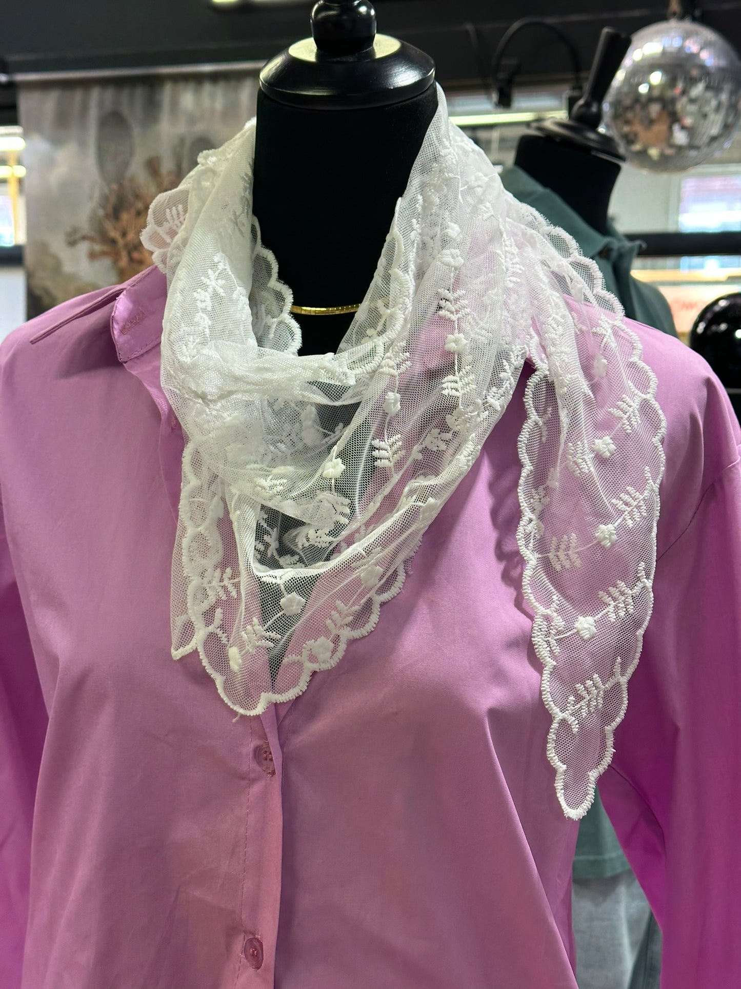 Foulard en dentelle - Blanc