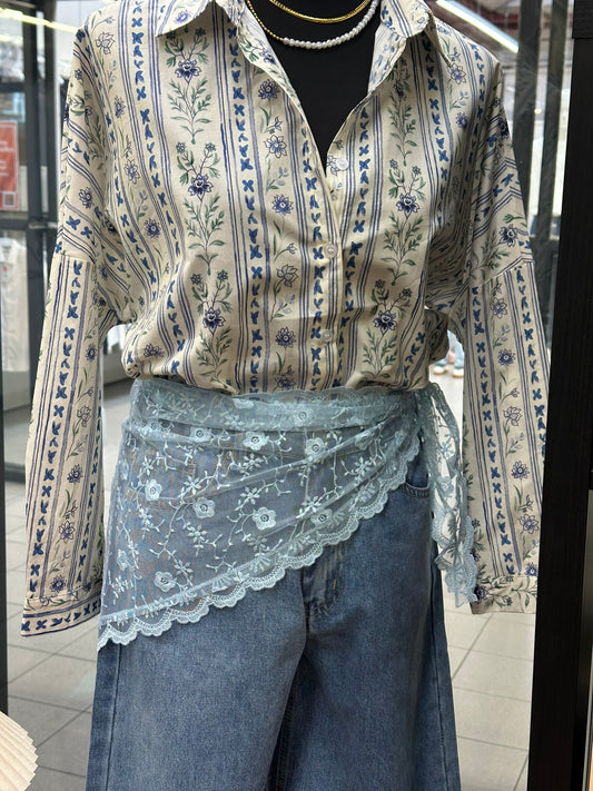 Foulard en dentelle - Bleu ciel