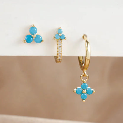 Accumulation 3 boucles turquoise
