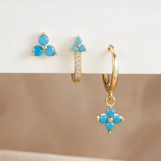 Accumulation 3 boucles turquoise