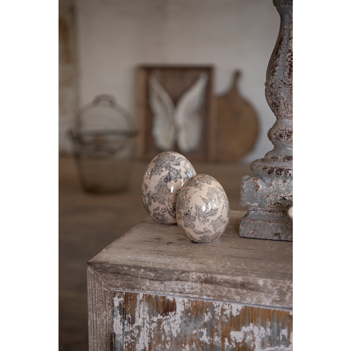 Oeuf décoratif gris - Taille S
