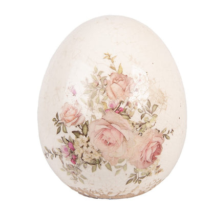 Oeuf décoratif fleuri - Taille L